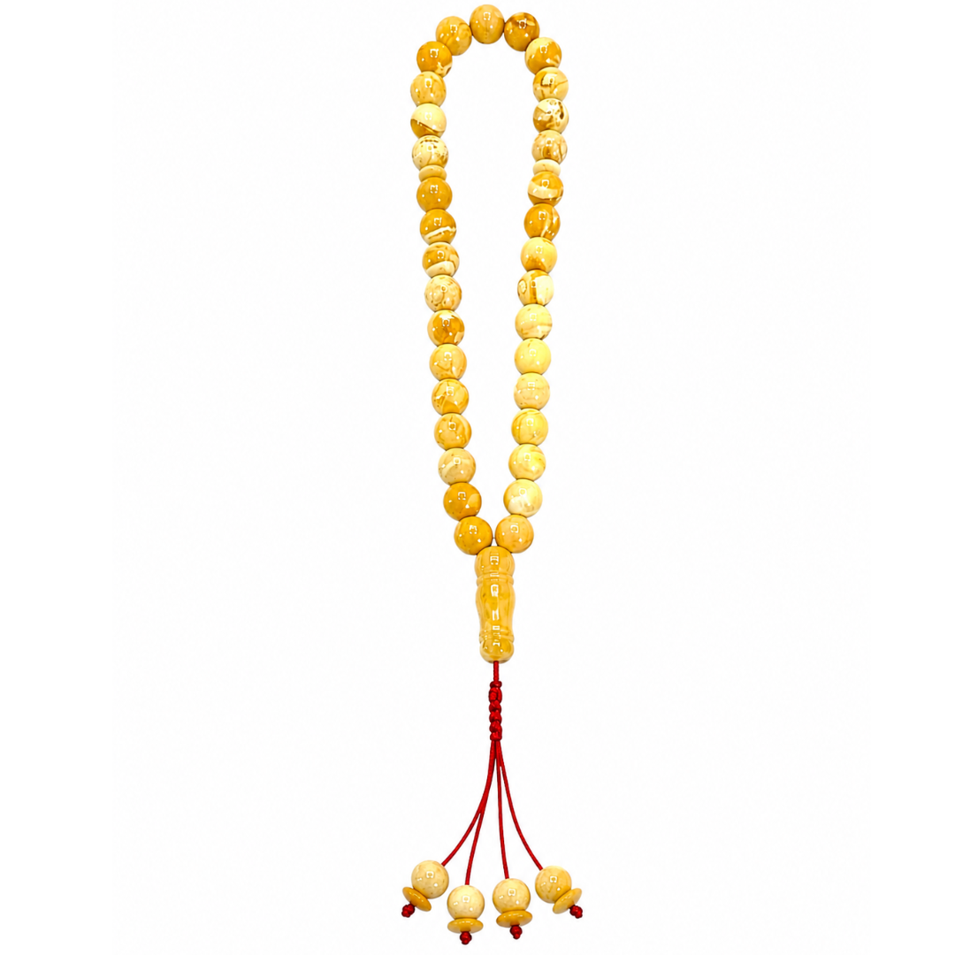Rare White Baltic Amber Tasbih