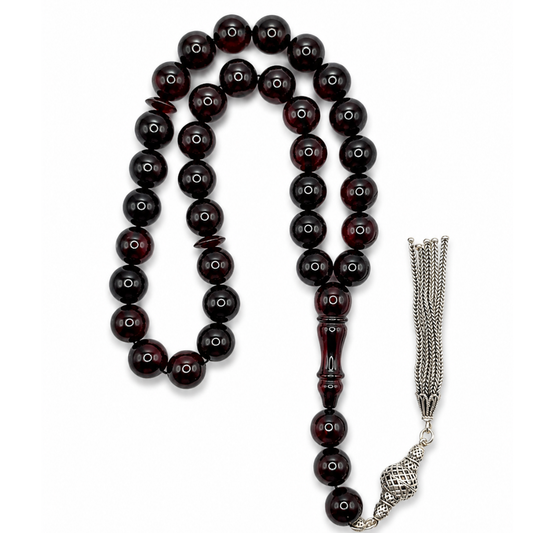 Cherry Baltic Amber Muslim Prayer Beads