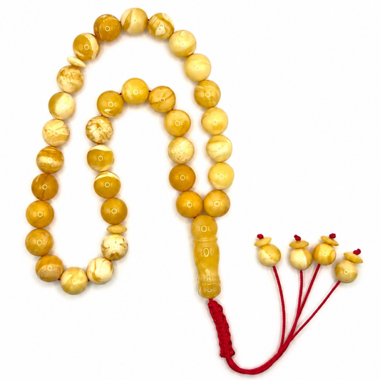 Rare White Baltic Amber Tasbih
