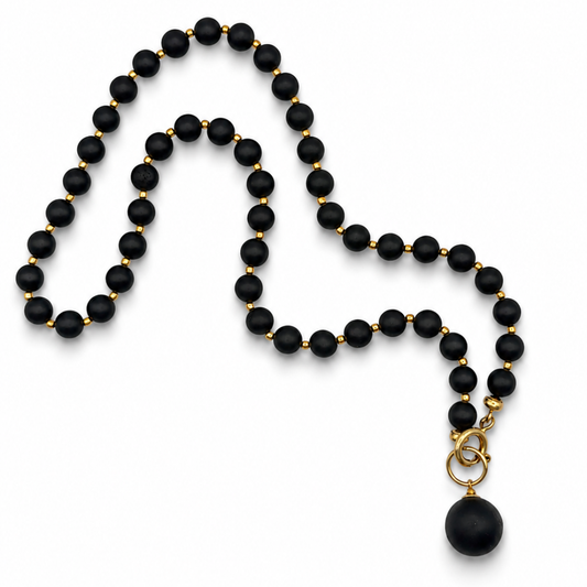Amber Bead Necklace – Gold Plated
