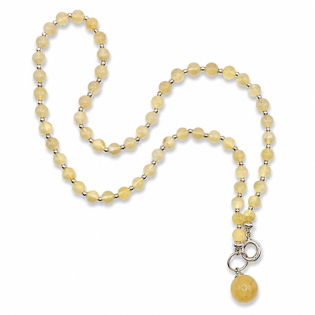 Amber Bead Necklace – Gold Plated