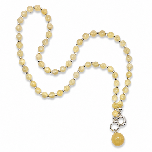 Amber Bead Necklace – Gold Plated