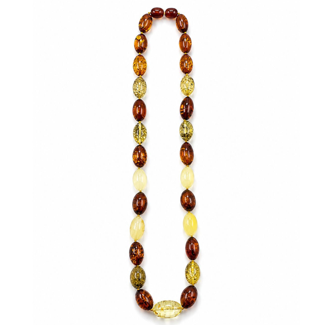 Multicolor Baltic Amber Bead Necklace