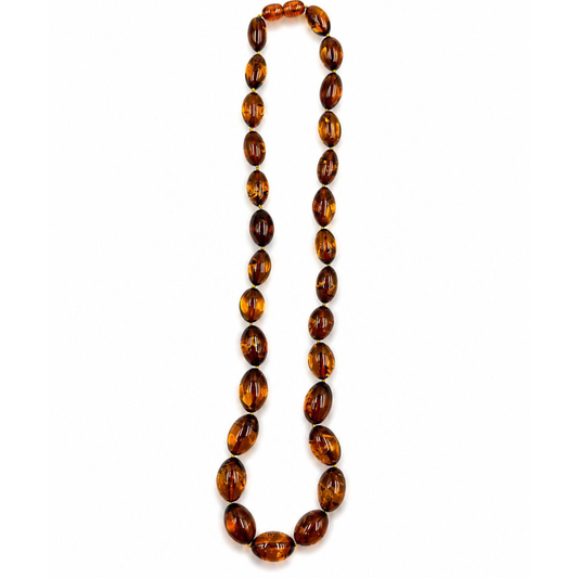 Cognac Baltic Amber Bead Necklace