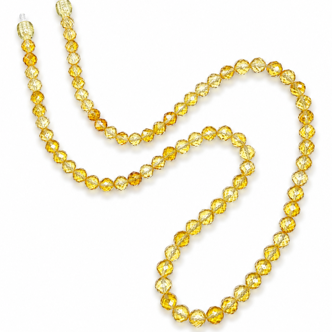 Faceted Amber Bead Necklace