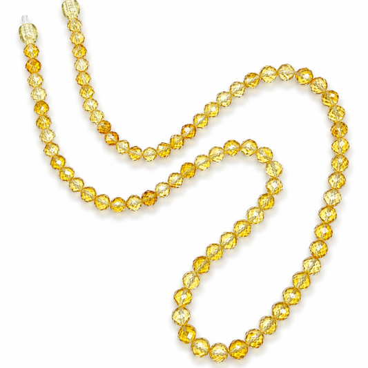 Faceted Amber Bead Necklace