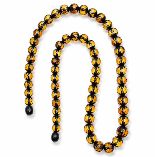 Faceted Amber Bead Necklace