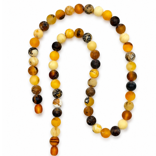 Multicolor Amber Bead Necklace – Unpolished