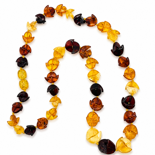 Multicolor Amber Leaf Necklace
