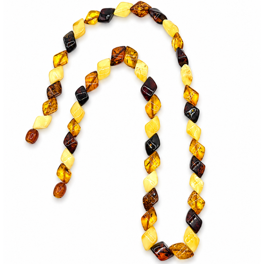 Multicolor Amber Geometric Necklace