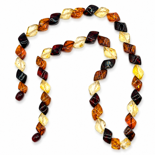 Multicolor Amber Geometric Necklace