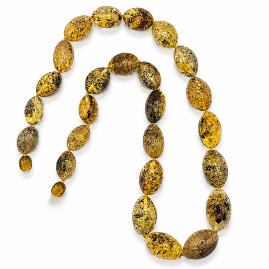 Green Amber Olive Necklace