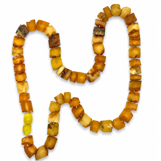 Raw Butterscotch Amber Cube Necklace