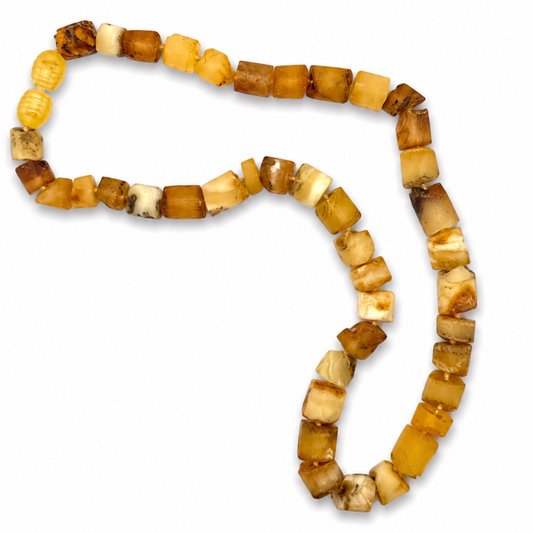 Raw Butterscotch Amber Cube Necklace