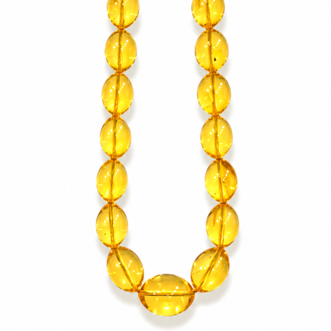 Premium Honey Amber Oval Necklace