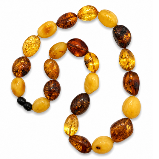 Multicolor Amber Oval Necklace