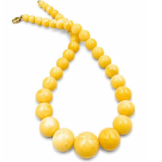 Butterscotch Baltic Amber Round Bead Necklace – One of a Kind