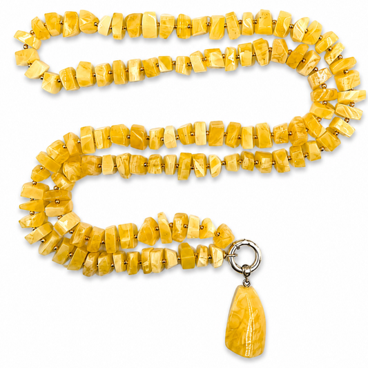 Butterscotch Amber Necklace with Removable Silver Pendant