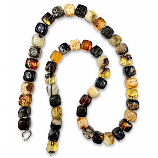 Multicolor Amber Cube Necklace