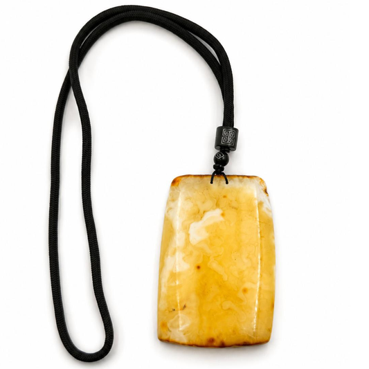 Natural Baltic Amber Statement Pendant Necklace