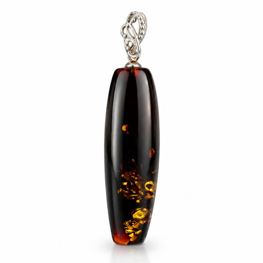 Amber Pendant with Sterling Silver
