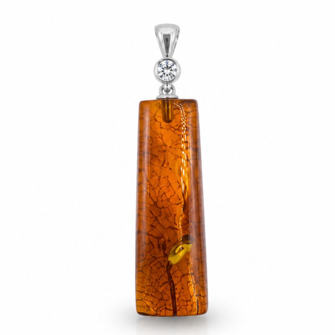 Amber Pendant with Sterling Silver