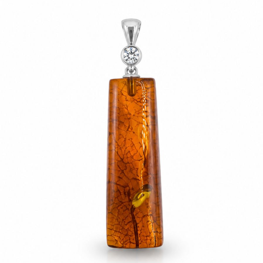 Amber Pendant with Sterling Silver