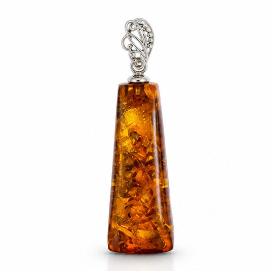 Amber Pendant with Sterling Silver