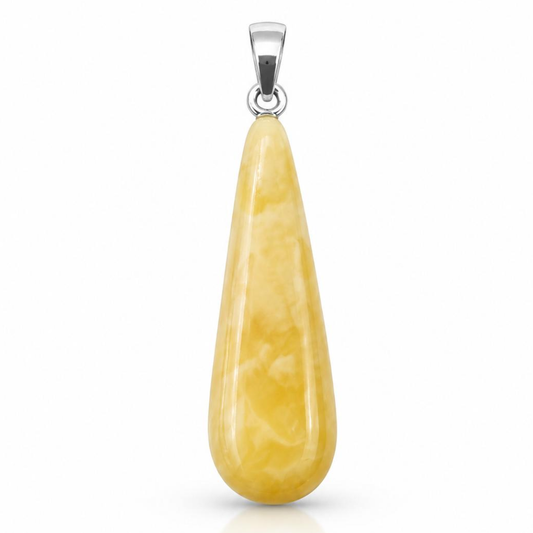 Amber Pendant with Sterling Silver