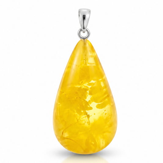 Amber Pendant with Sterling Silver