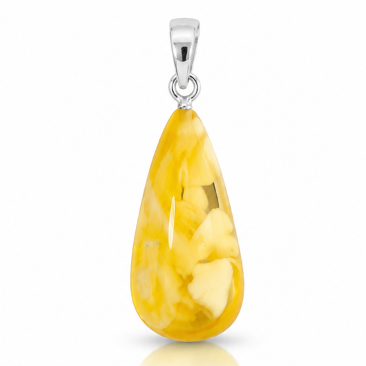 Amber Pendant with Sterling Silver