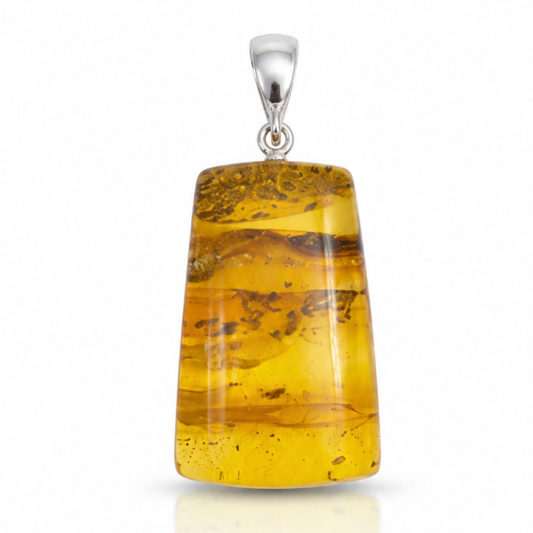 Amber Pendant with Sterling Silver