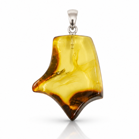 Amber Pendant with Sterling Silver