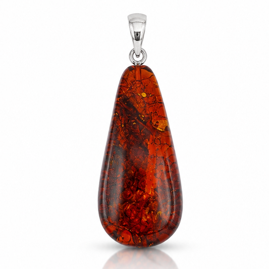 Amber Pendant with Sterling Silver