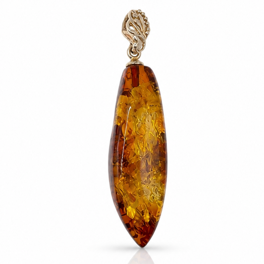 Amber Pendant with Sterling Silver