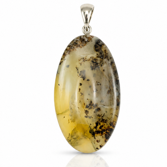 Amber Pendant with Sterling Silver