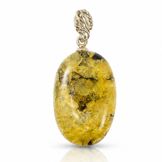Amber Pendant with Sterling Silver