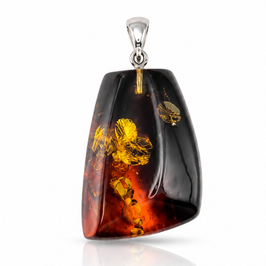 Amber Pendant with Sterling Silver