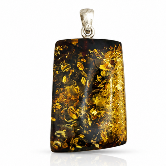 Amber Pendant with Sterling Silver