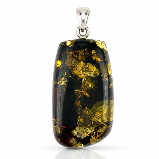 Amber Pendant with Sterling Silver