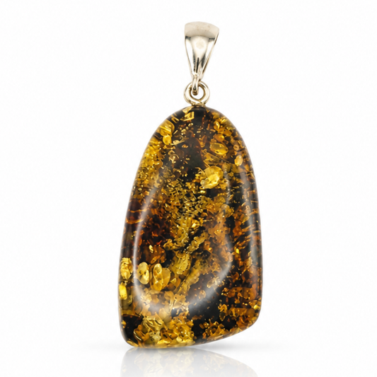 Amber Pendant with Sterling Silver