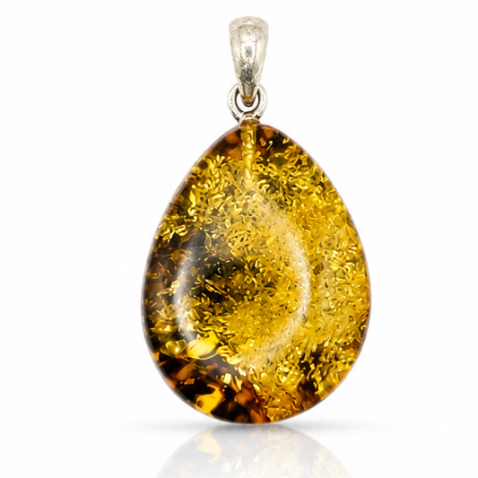 Amber Pendant with Sterling Silver