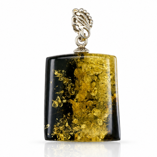 Amber Pendant with Sterling Silver
