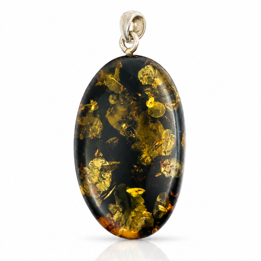 Amber Pendant with Sterling Silver