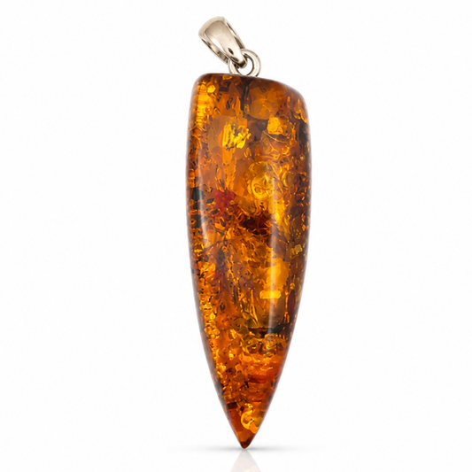 Amber Pendant with Sterling Silver