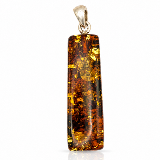 Amber Pendant with Sterling Silver