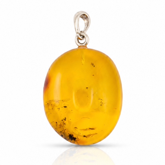 Amber Pendant with Sterling Silver