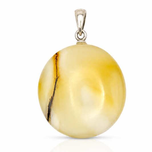 Amber Pendant with Sterling Silver