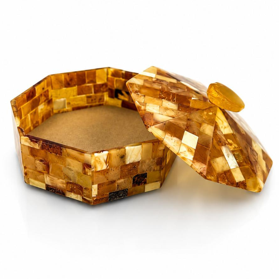 Handmade Baltic Amber Jewelry Box