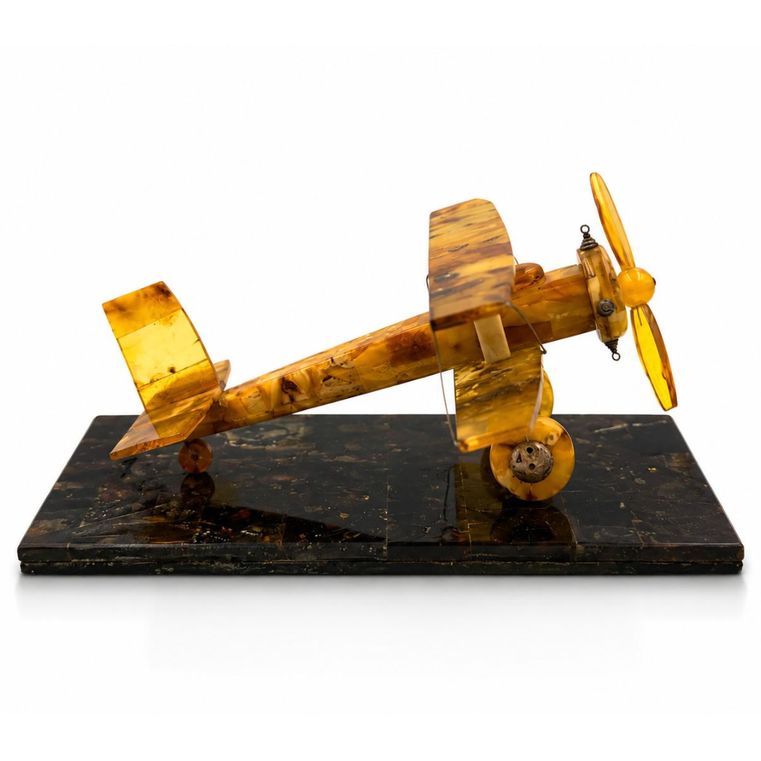 Baltic Amber Airplane Sculpture